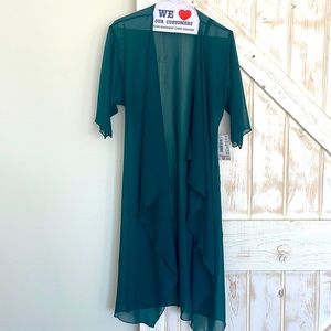 Hunter green sheer swim suit cover up